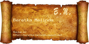 Beretka Melinda névjegykártya